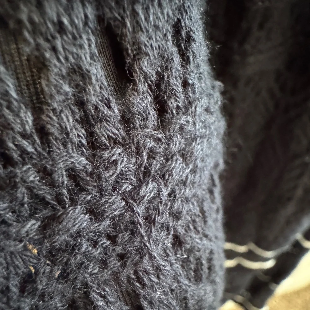 Abercrombie and Fitch Crochet Style Maxi Dress Black and White Medium